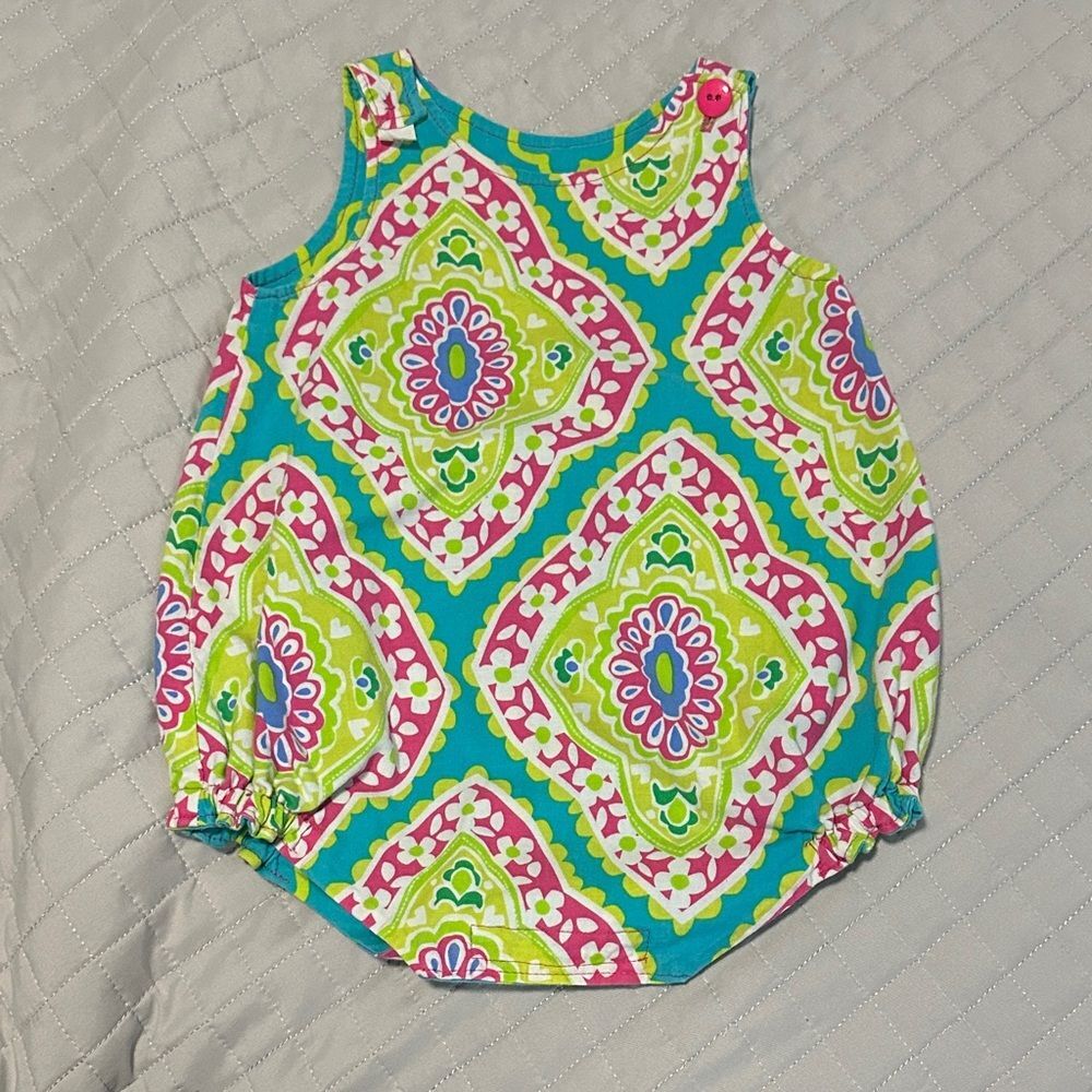 Reversible Colorful Baby Romper with Floral Design Size 6month
